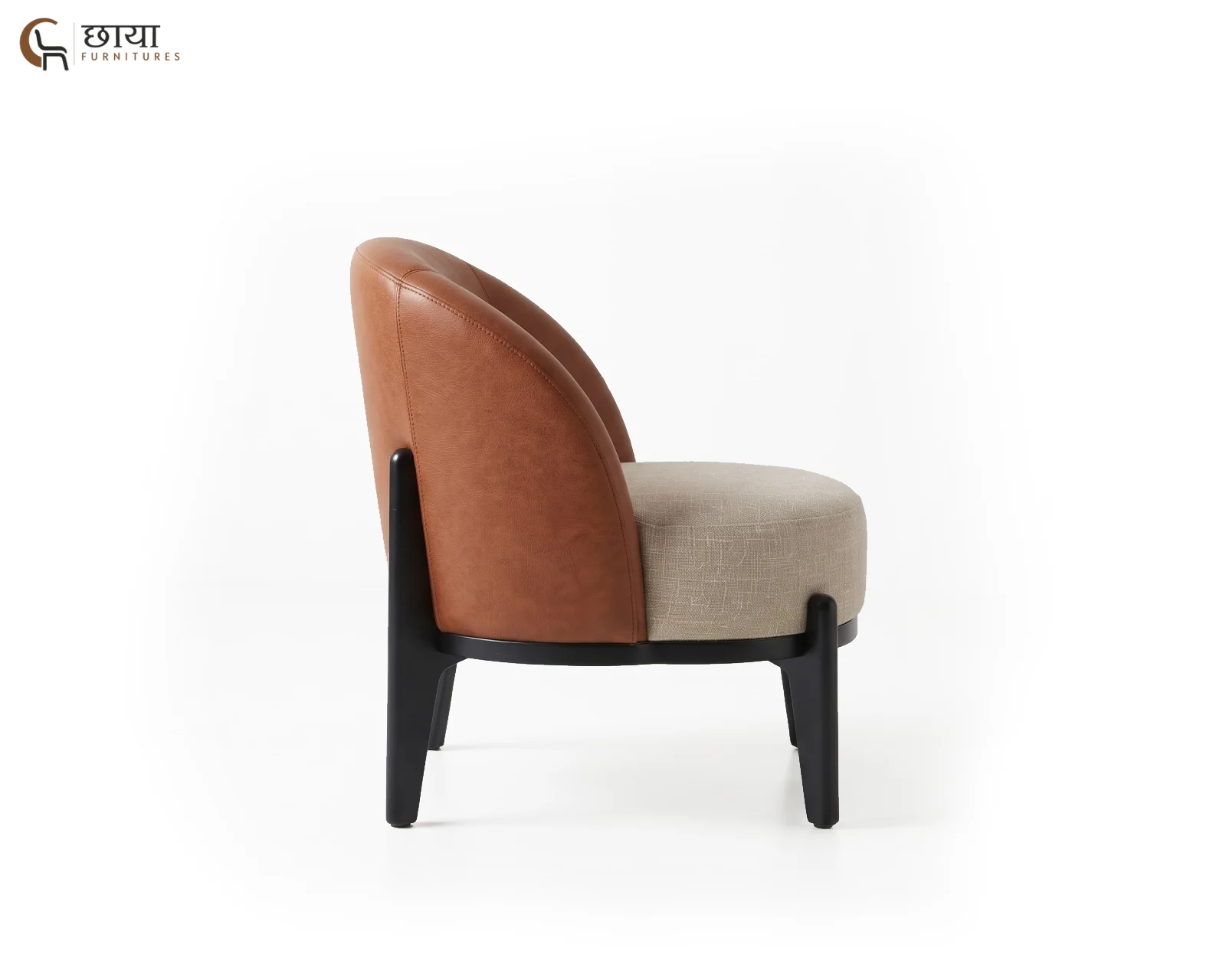 Juliet Lounge Chair (Warm Brown, Neutral Beige) — (1)