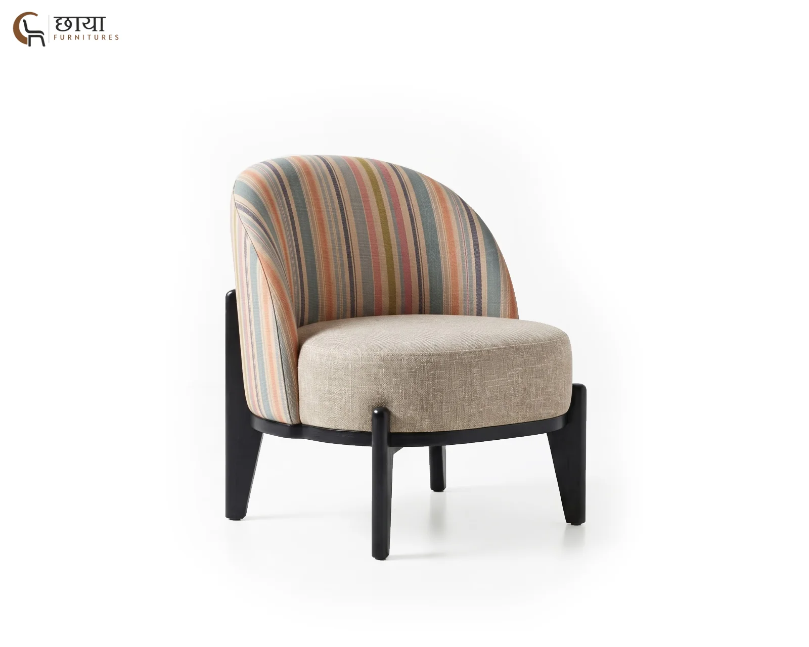 Juliet Lounge Chair (Muted Stripe, Neutral Beige) — (11)