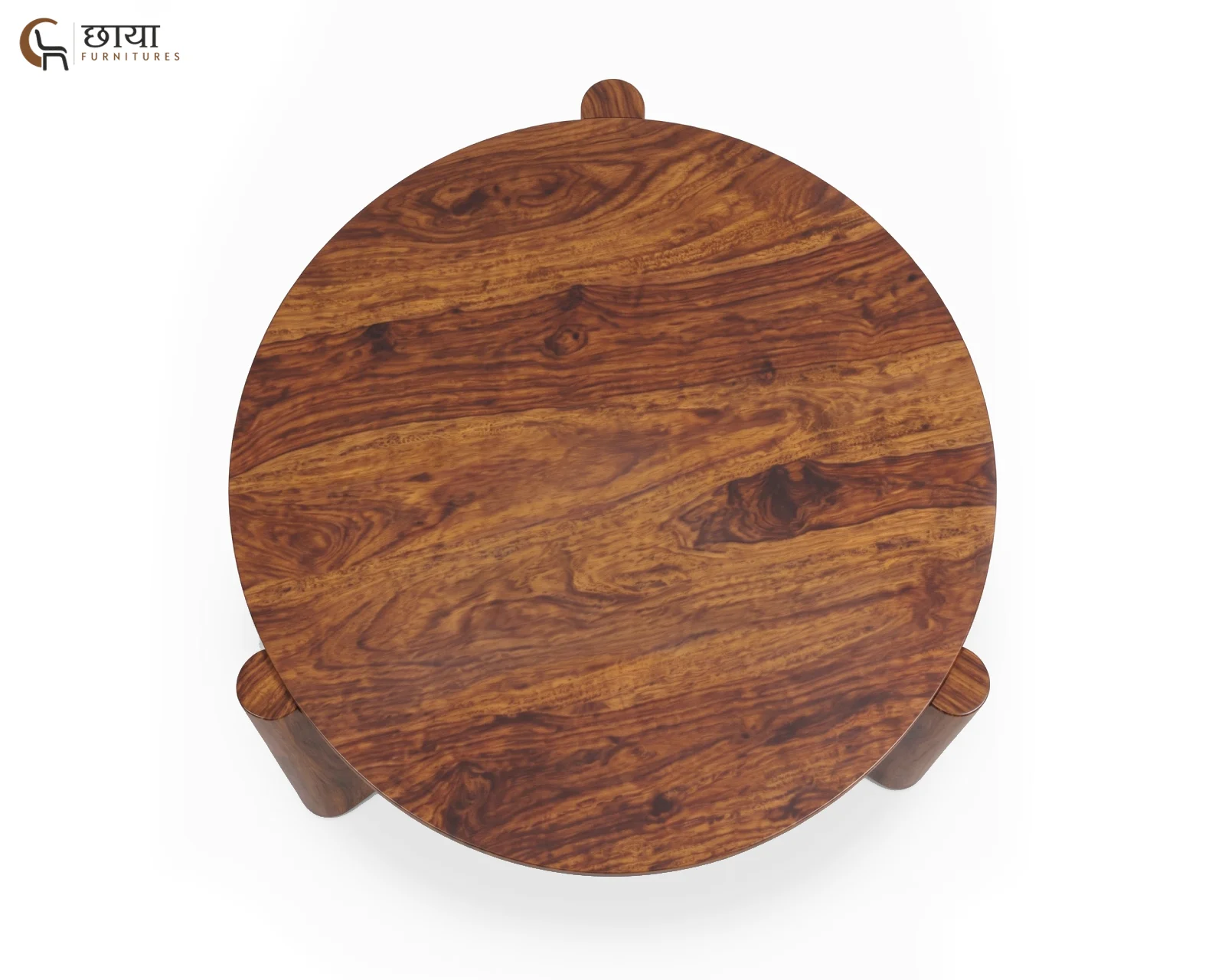 Aria Sheesham Wood Coffee Table (Honey Finish) — (5)