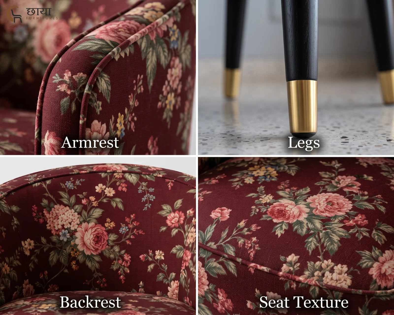Mysa Lounge Chair (Bloom Ruby) — closeup (1)
