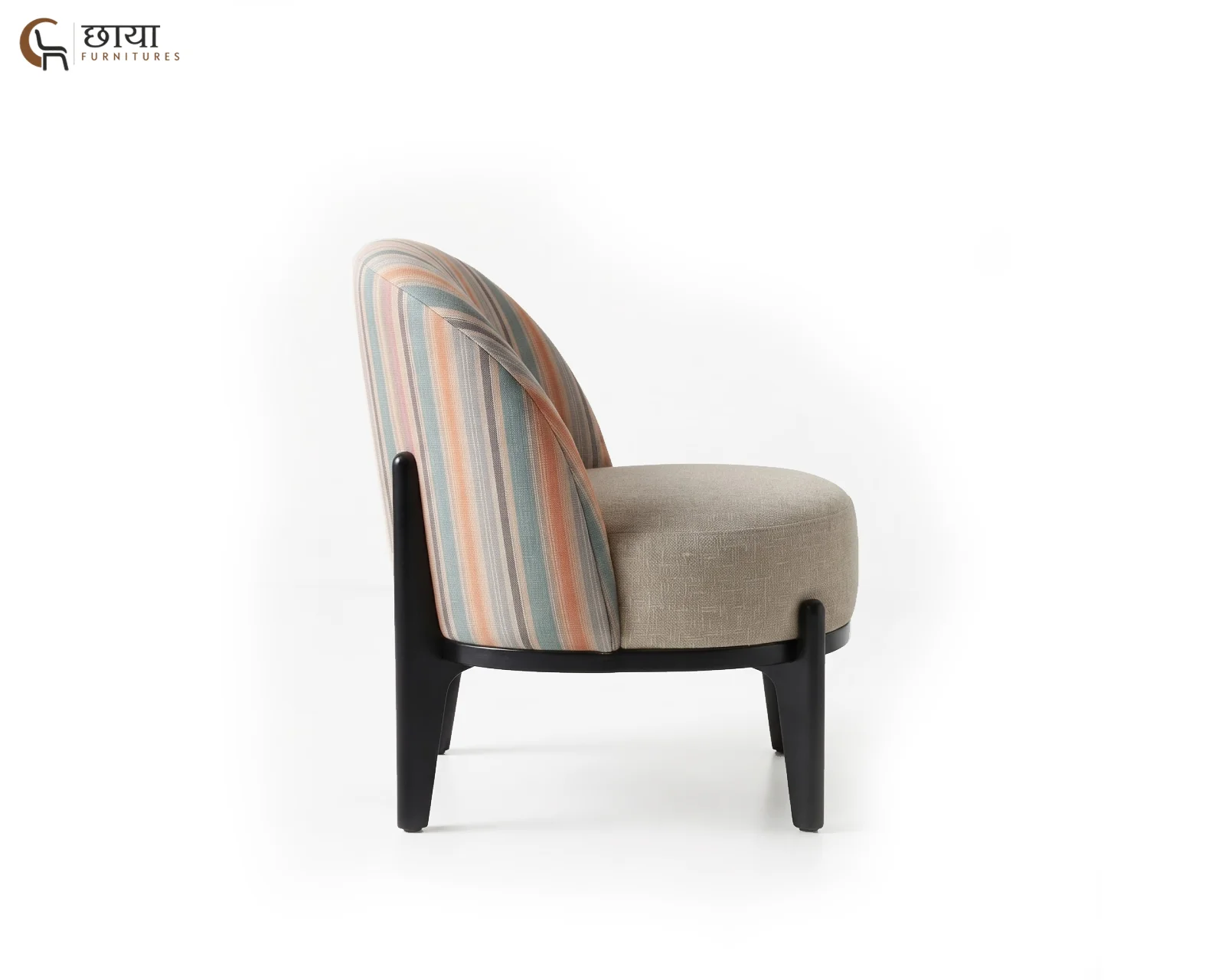 Juliet Lounge Chair (Muted Stripe, Neutral Beige) — (8)