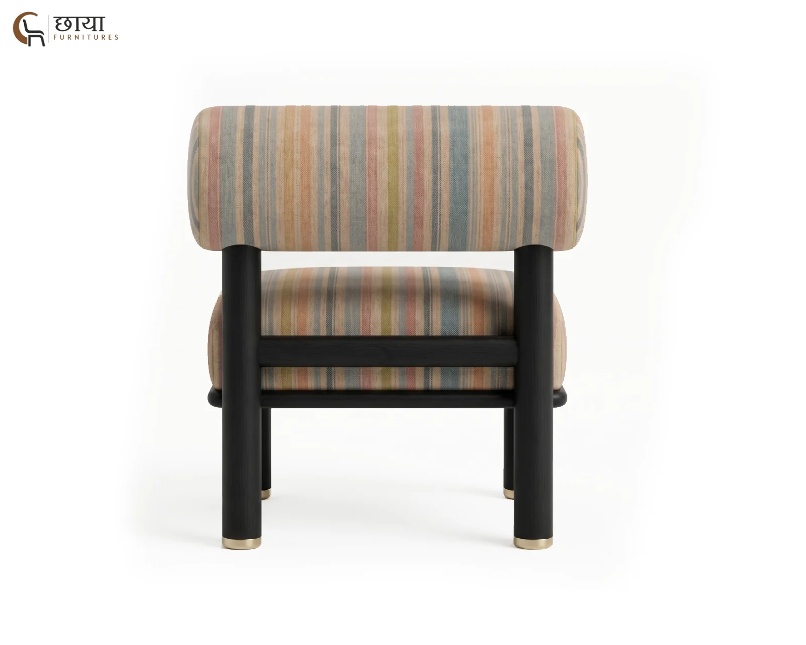 Bella Fabric Lounge Chair (Muted Stripe) — (6)