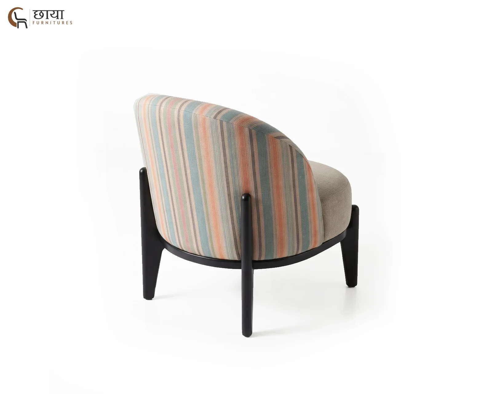 Juliet Lounge Chair (Muted Stripe, Neutral Beige) — (10)