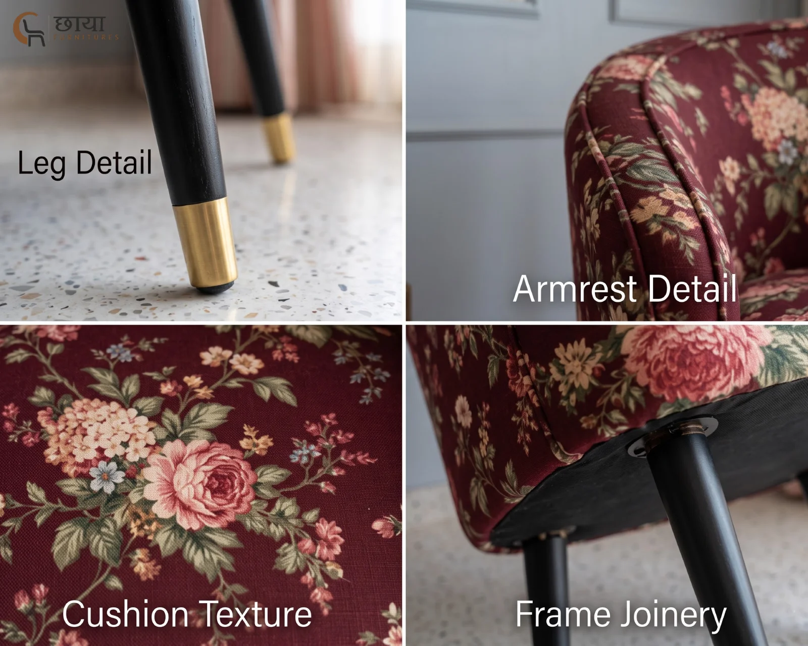Mysa Lounge Chair (Bloom Ruby) — closeup (2)