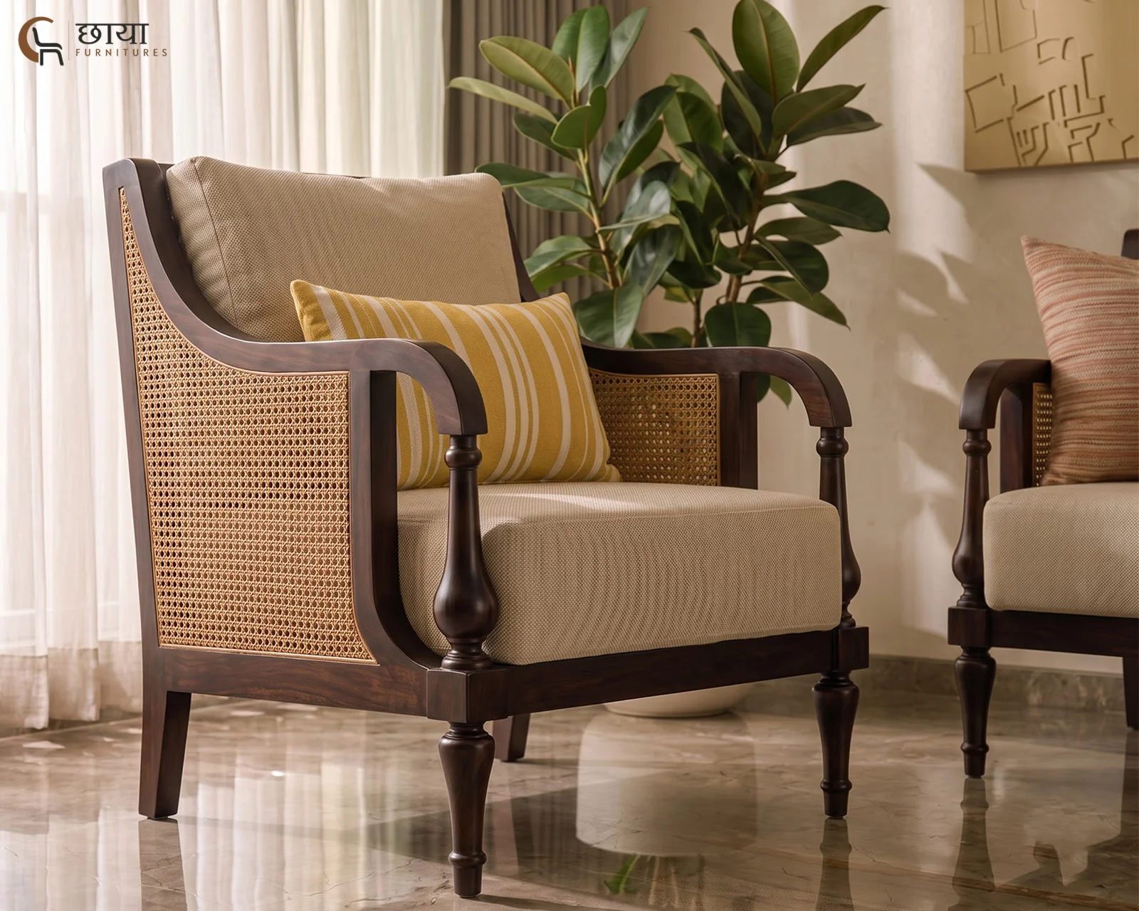 Meher Lounge Chair (Walnut Finish) — 29
