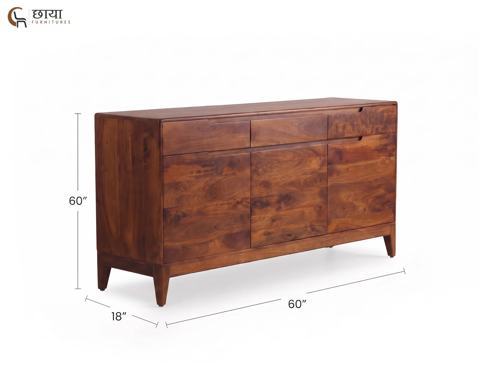 Ashton Mango Wood Sideboard (Honey Finish) — dim
