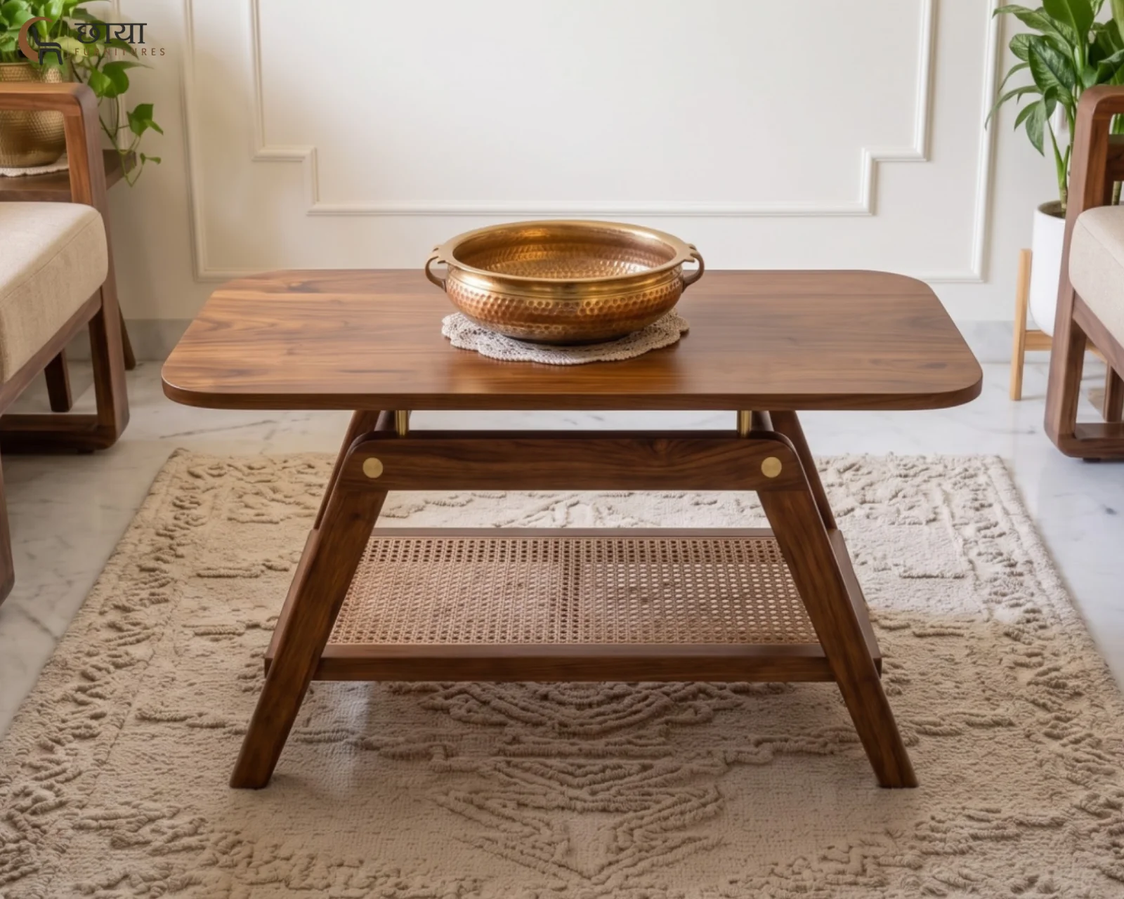 Milo Sheesham Wood Coffee Table (Teak Finish) — (5)