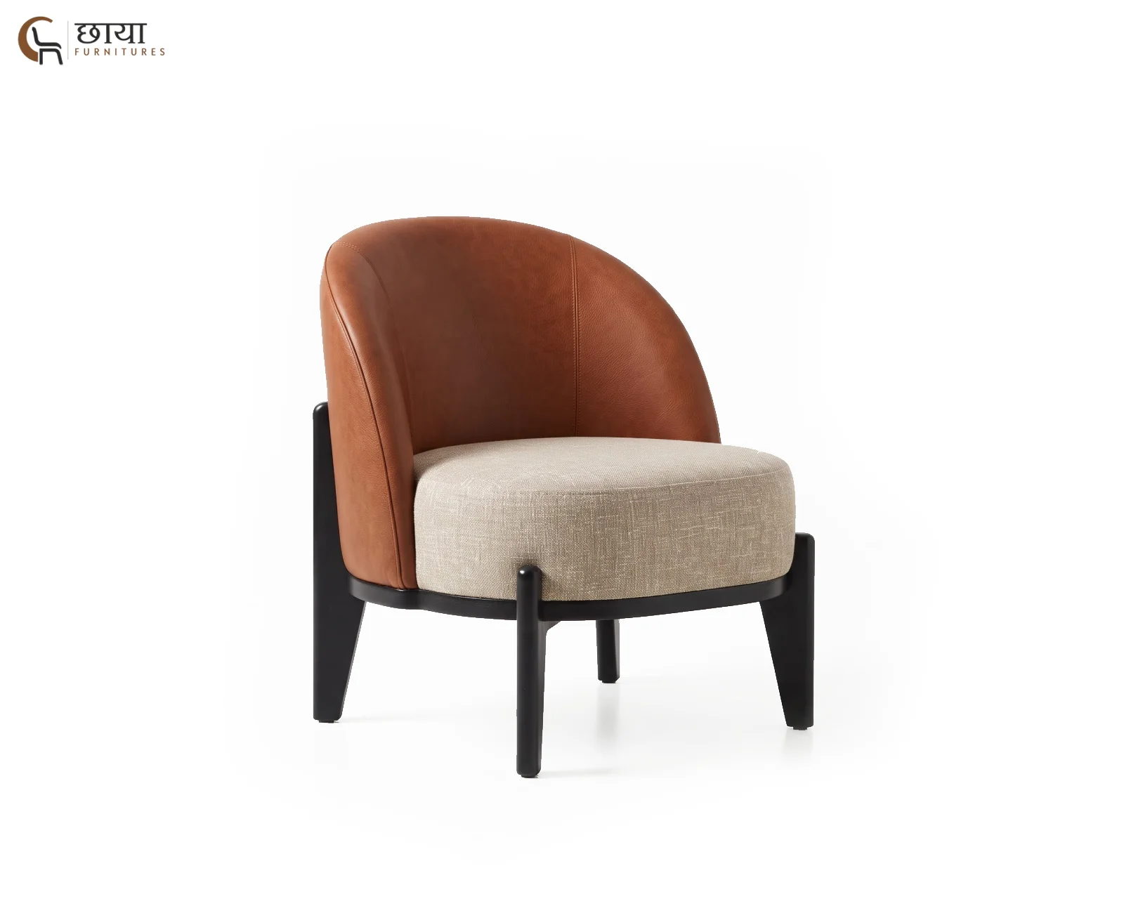 Juliet Lounge Chair (Warm Brown, Neutral Beige) — (3)