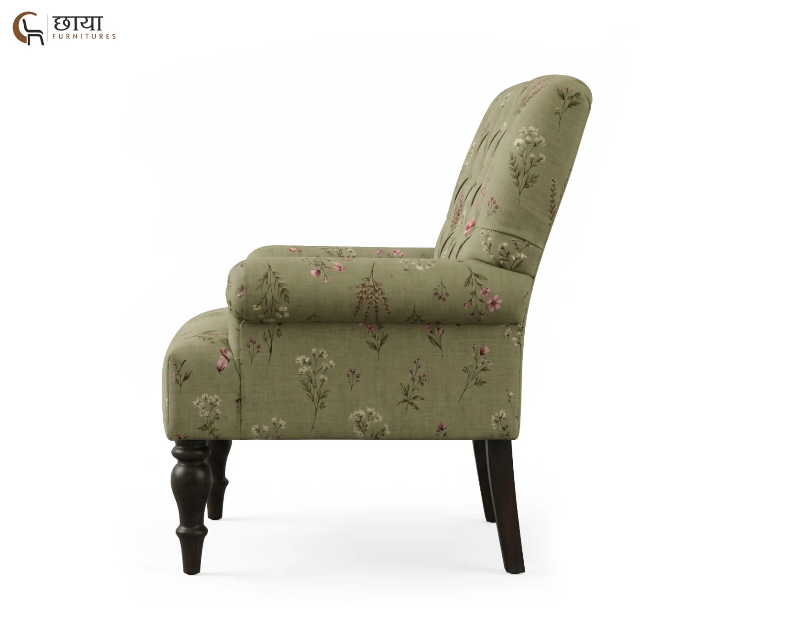 Willow Wingback Chair (Flora Green) — (1)