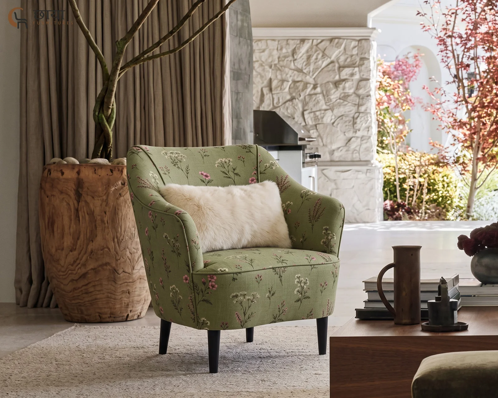 Lumi Lounge Chair (Flora Green) — front