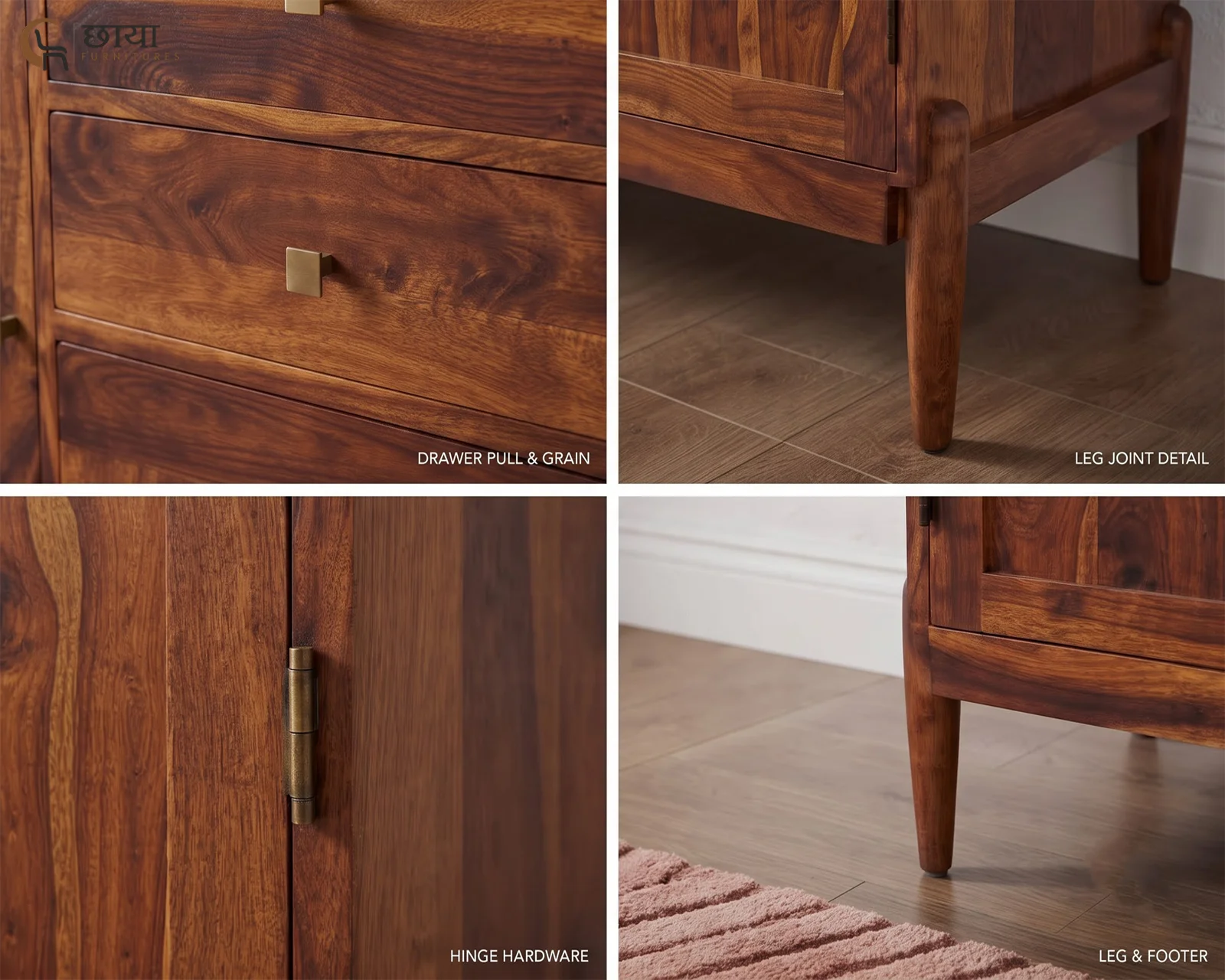 Alba Sheesham Wood TV Unit (Honey Finish) — 18