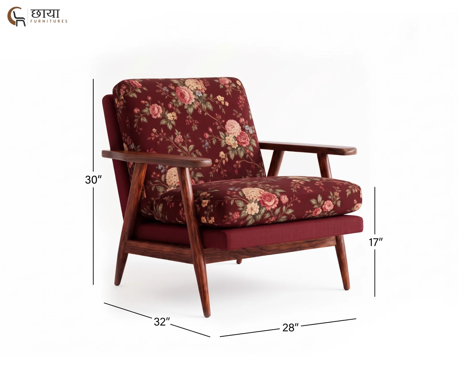 Daisy Lounge Chair (Bloom Ruby) — dim