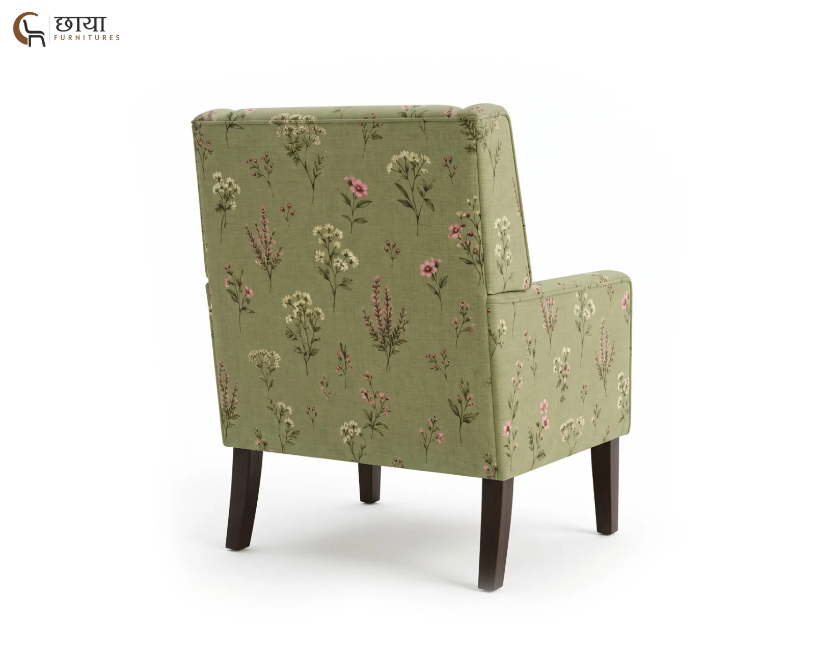 Olive Fabric Lounge Chair (Flora Green) — (3)