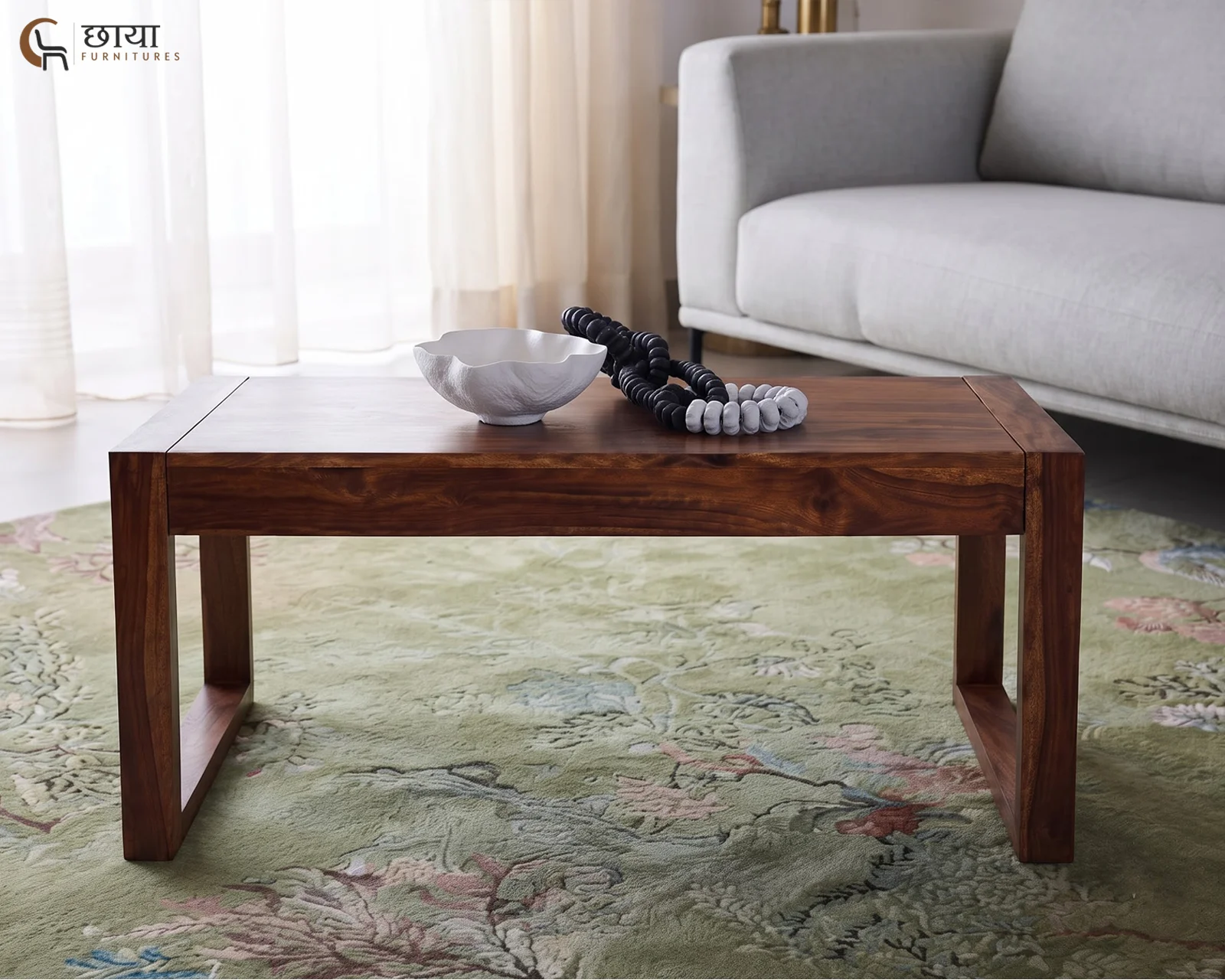 Cove Sheesham Wood Coffee Table (Honey Finish) — 13