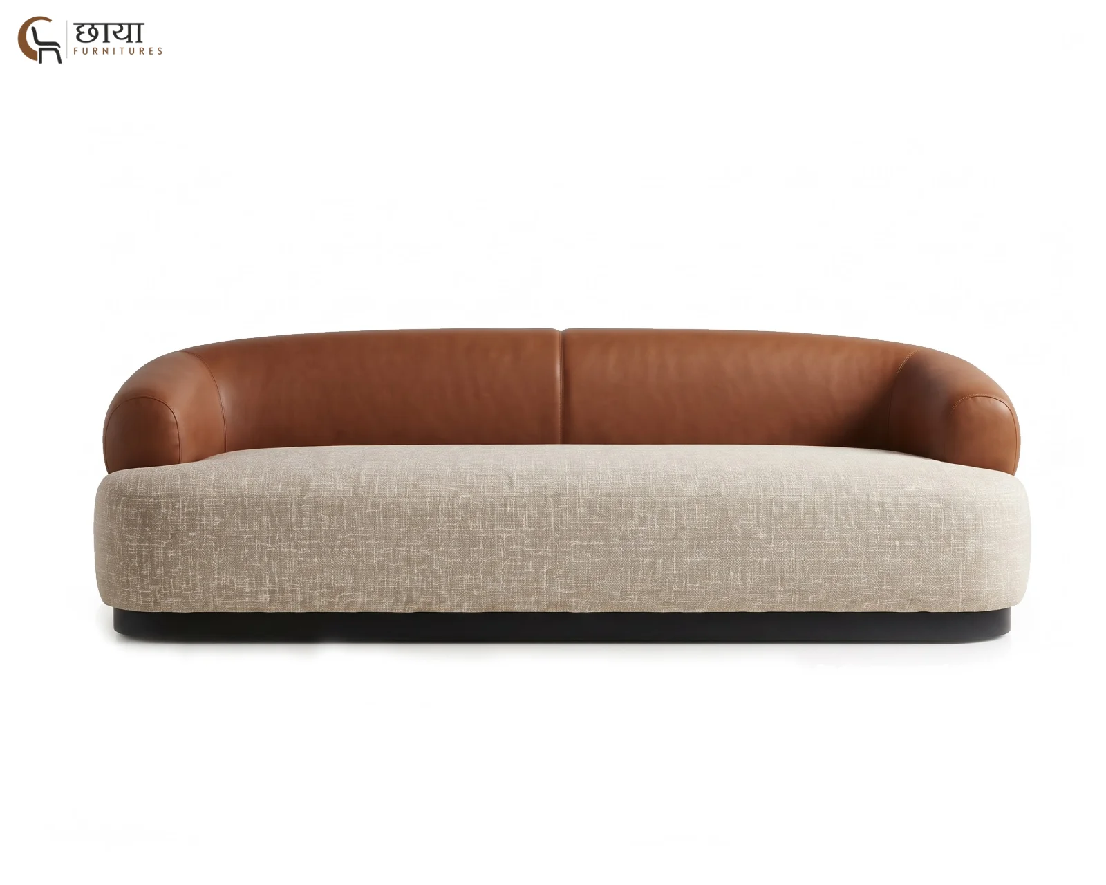 Juliet 3 Seater Fabric Sofa (Warm Brown, Neutral Beige) — (25)