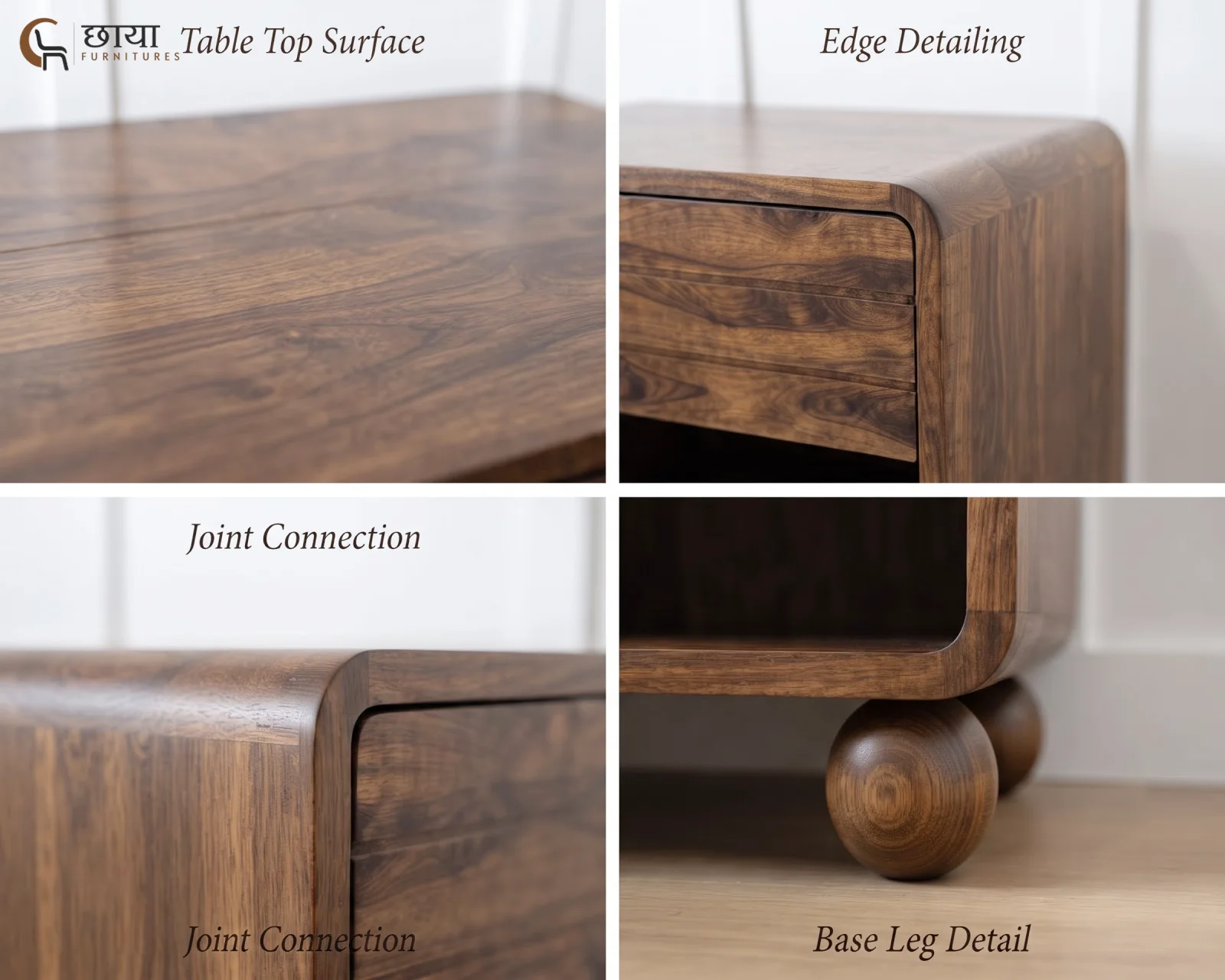 Florian Bedside Table (Teak Finish) — (1)