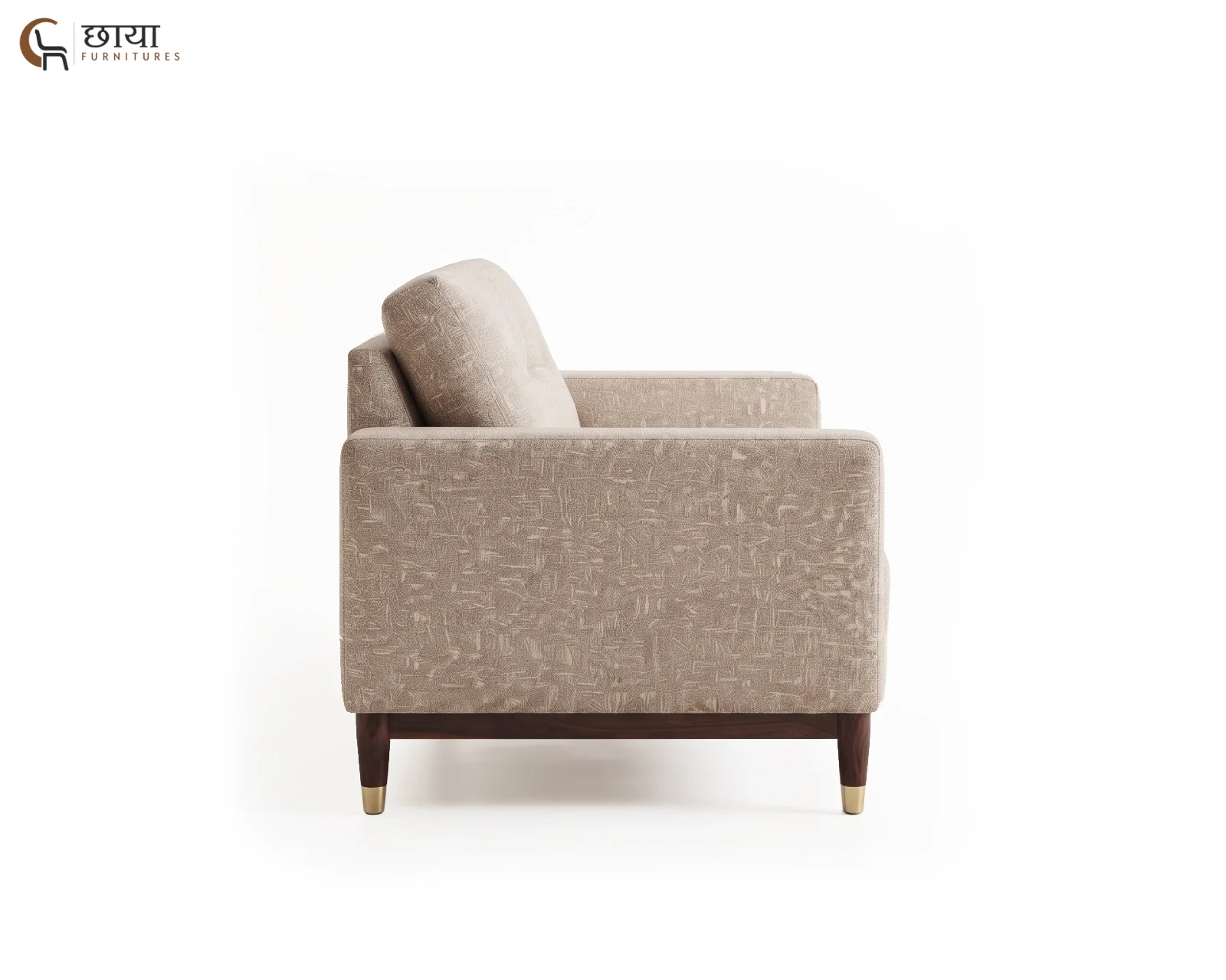 Spring 3 Seater Fabric Sofa (Neutral Beige) — (6)