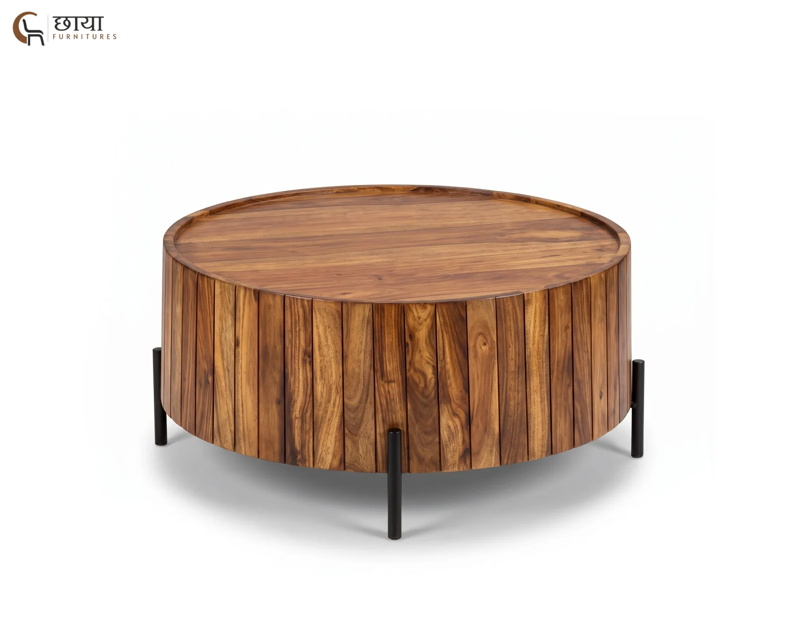 Sterling Sheesham Wood Coffee Table (Honey Finish) — (5)