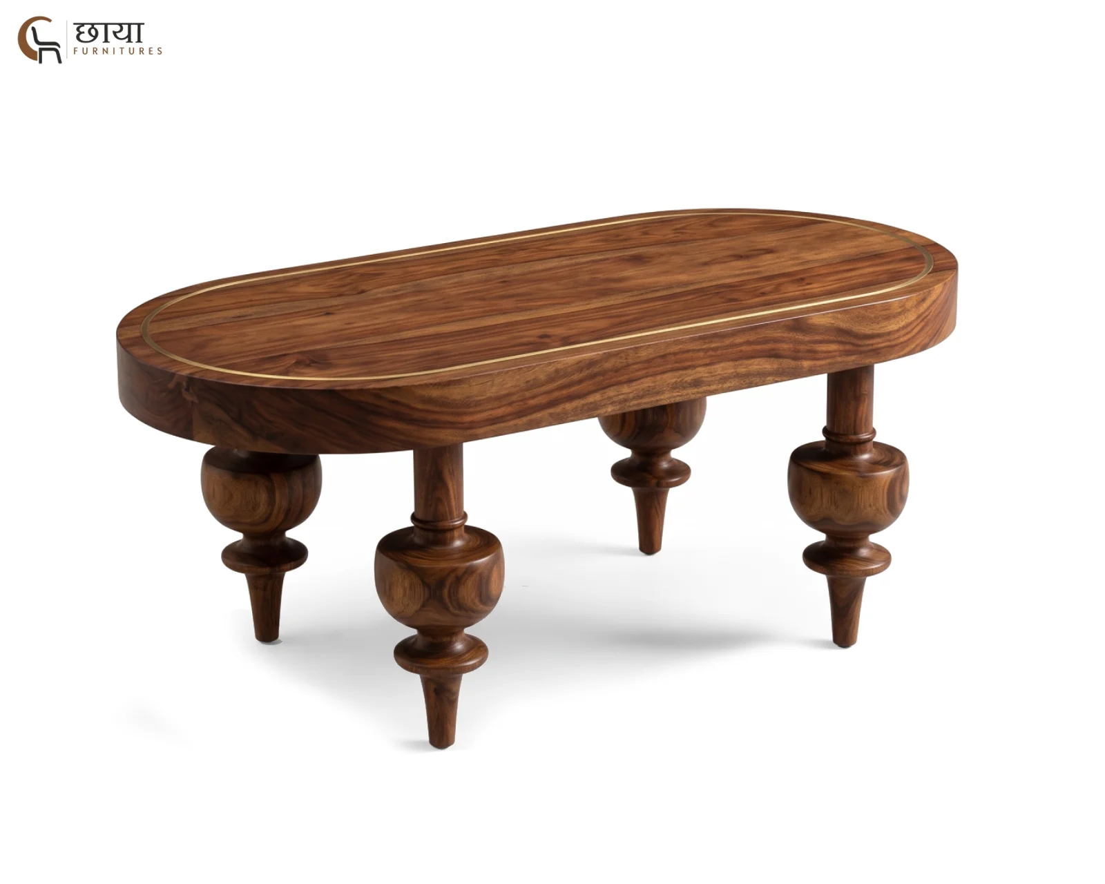 Nova Sheesham Wood Coffee Table (Teak Finish) — (7)