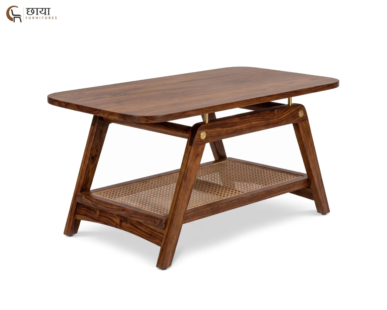 Milo Sheesham Wood Coffee Table (Teak Finish) — (2)