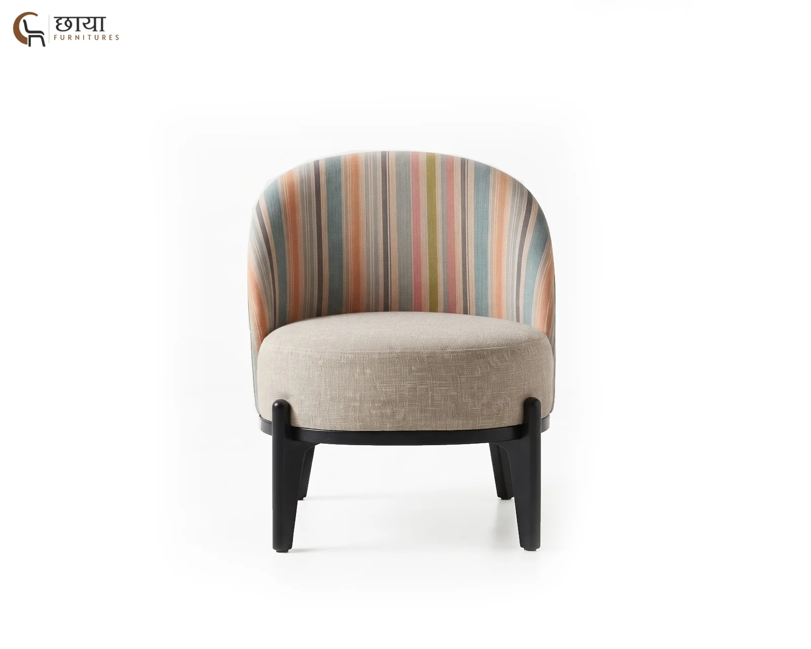 Juliet Lounge Chair (Muted Stripe, Neutral Beige) — (9)