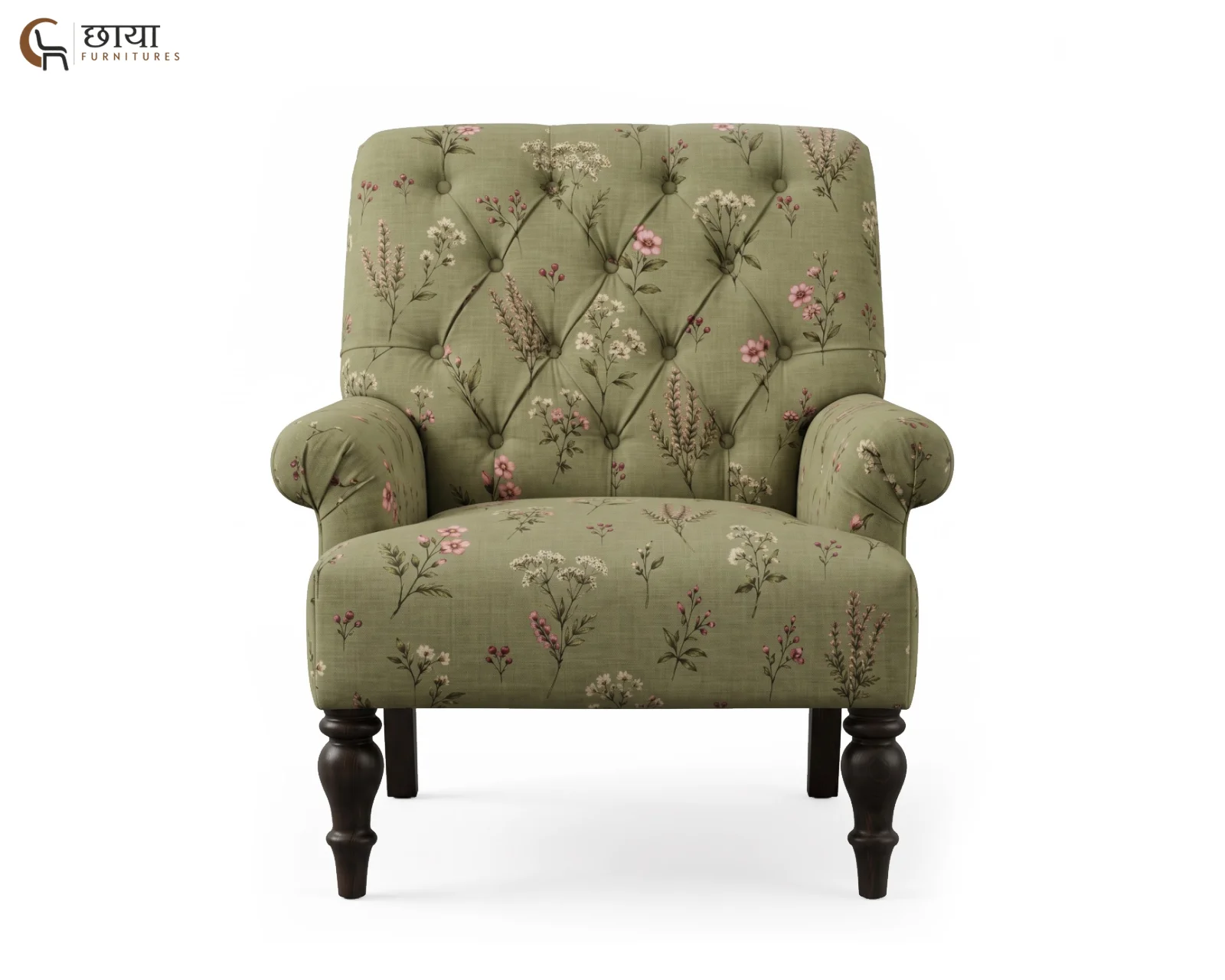 Willow Fabric Lounge Chair (Flora Green) — (2)