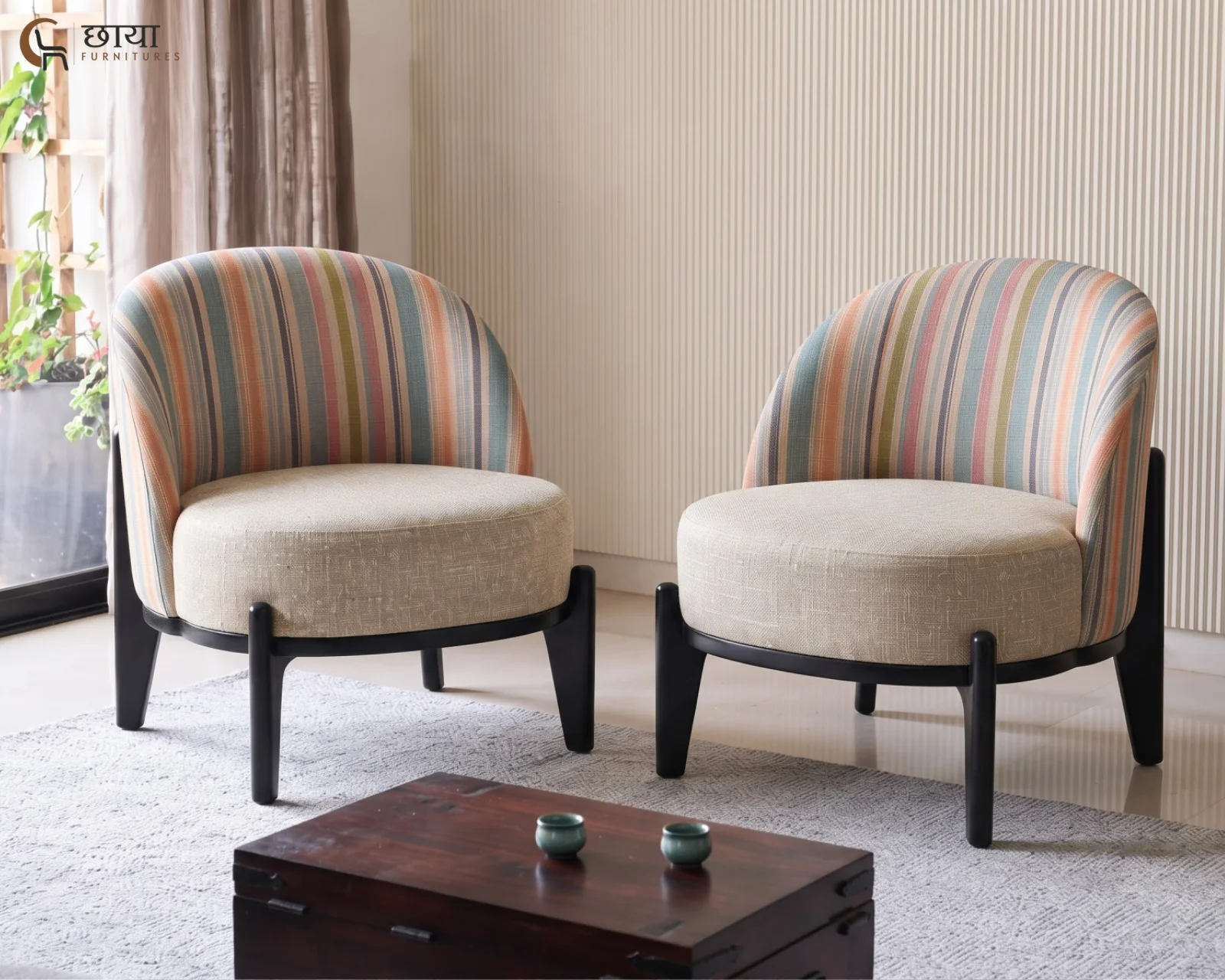 Juliet Lounge Chair (Muted Stripe, Neutral Beige) — (23)