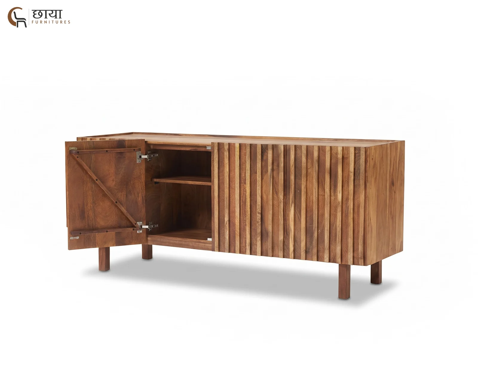 Terra Mango Wood TV Unit (Natural Finish) — 01