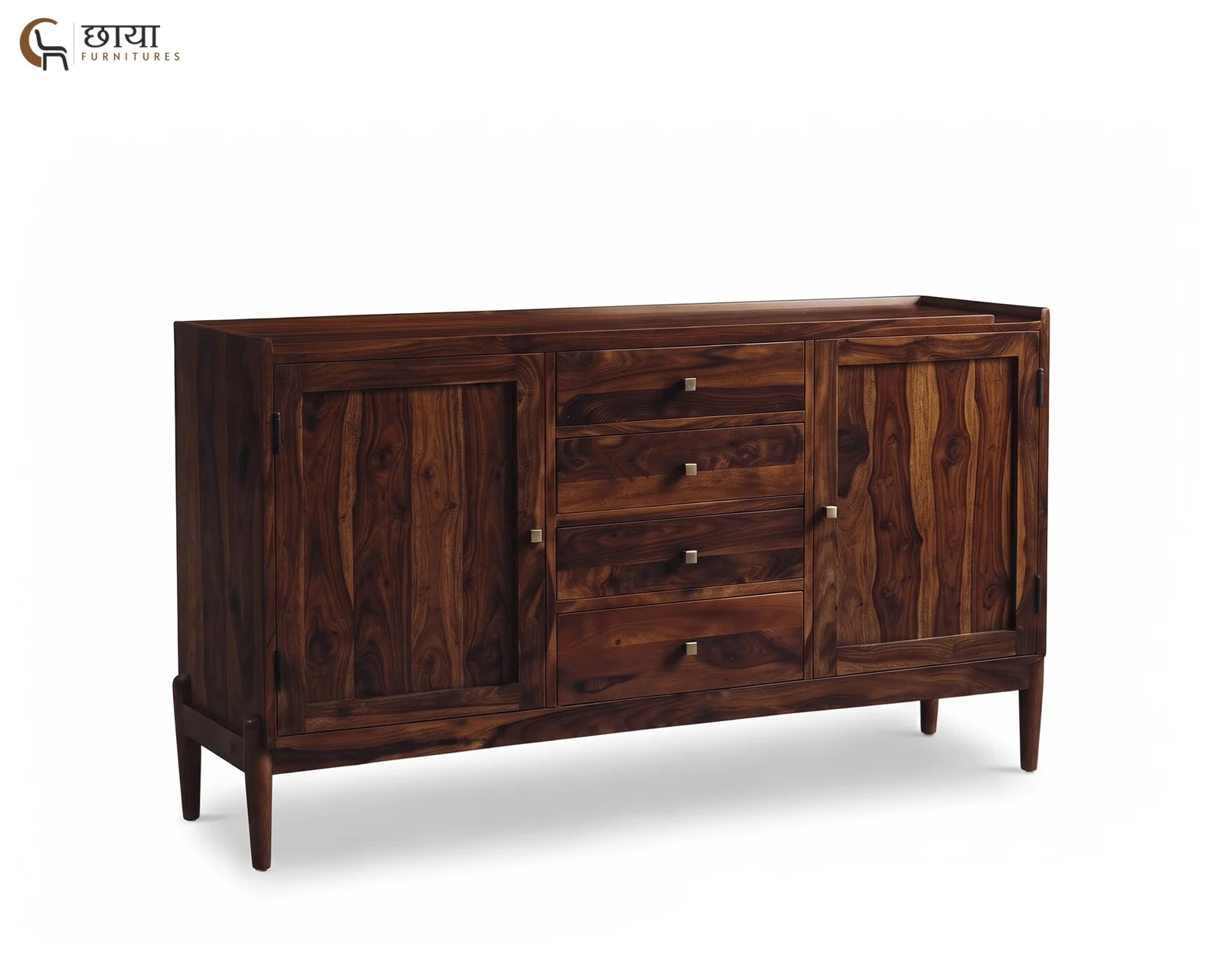 Alba Sheesham Wood TV Unit (Walnut Finish) — 07