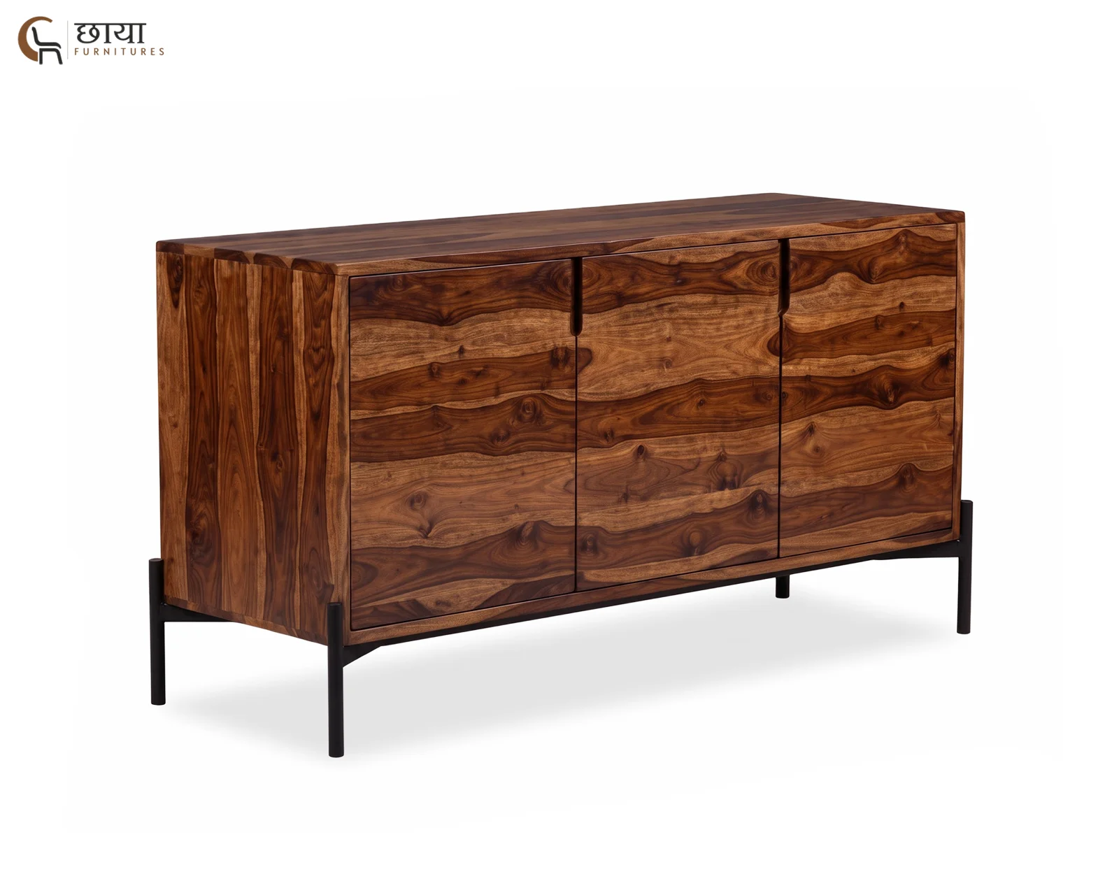 Amber Sheesham Wood TV Unit (Teak Finish) — (1)