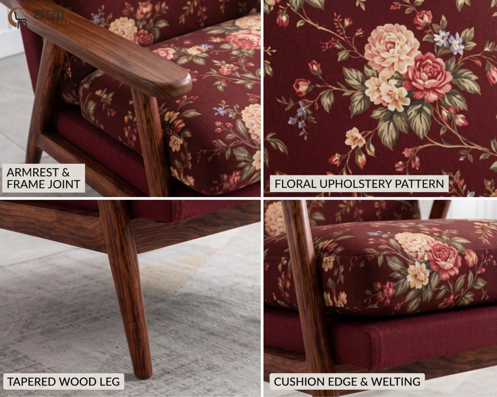 Daisy Lounge Chair (Bloom Ruby) — (9)