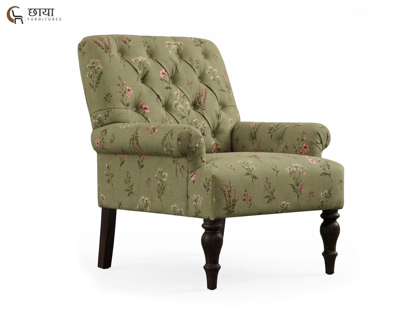 Willow Wingback Chair (Flora Green) — (9)