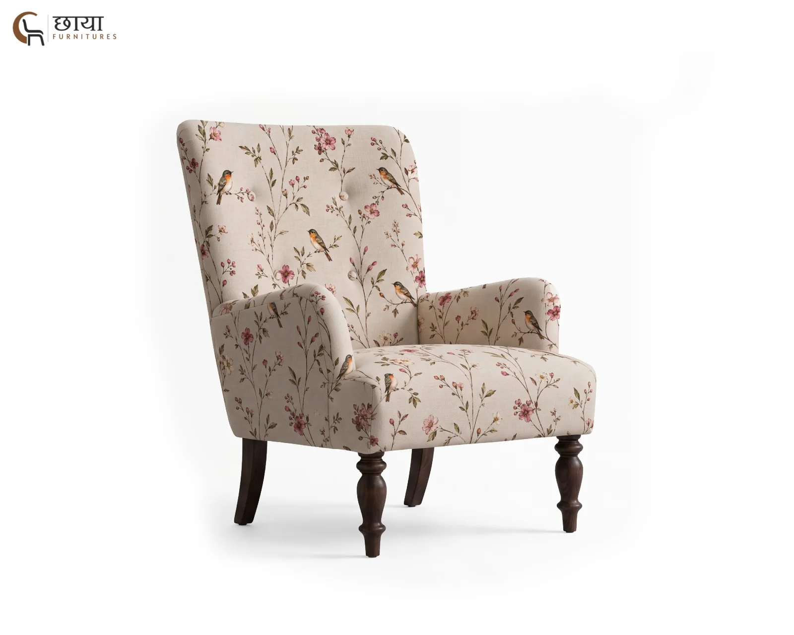 Meadow Fabric Wingback Chair (Petal Bird) — (9)