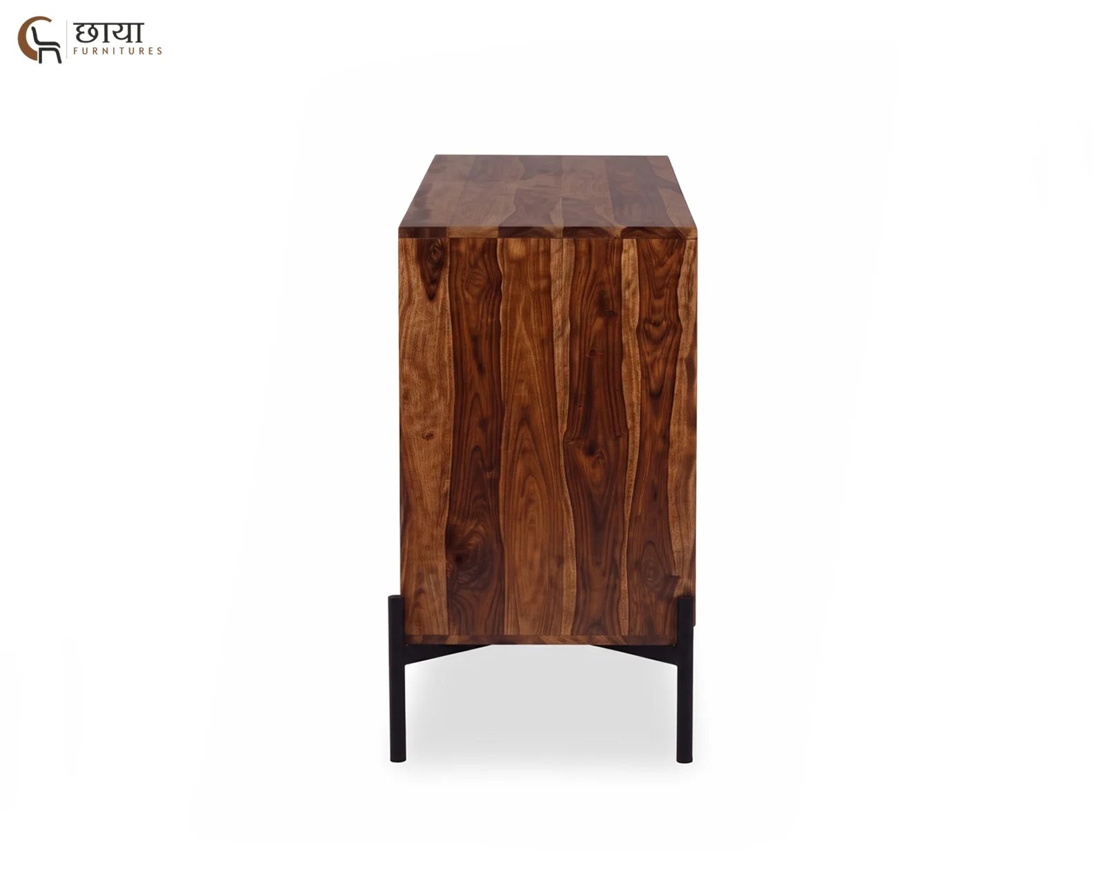 Amber Sheesham Wood TV Unit (Teak Finish) — (4)