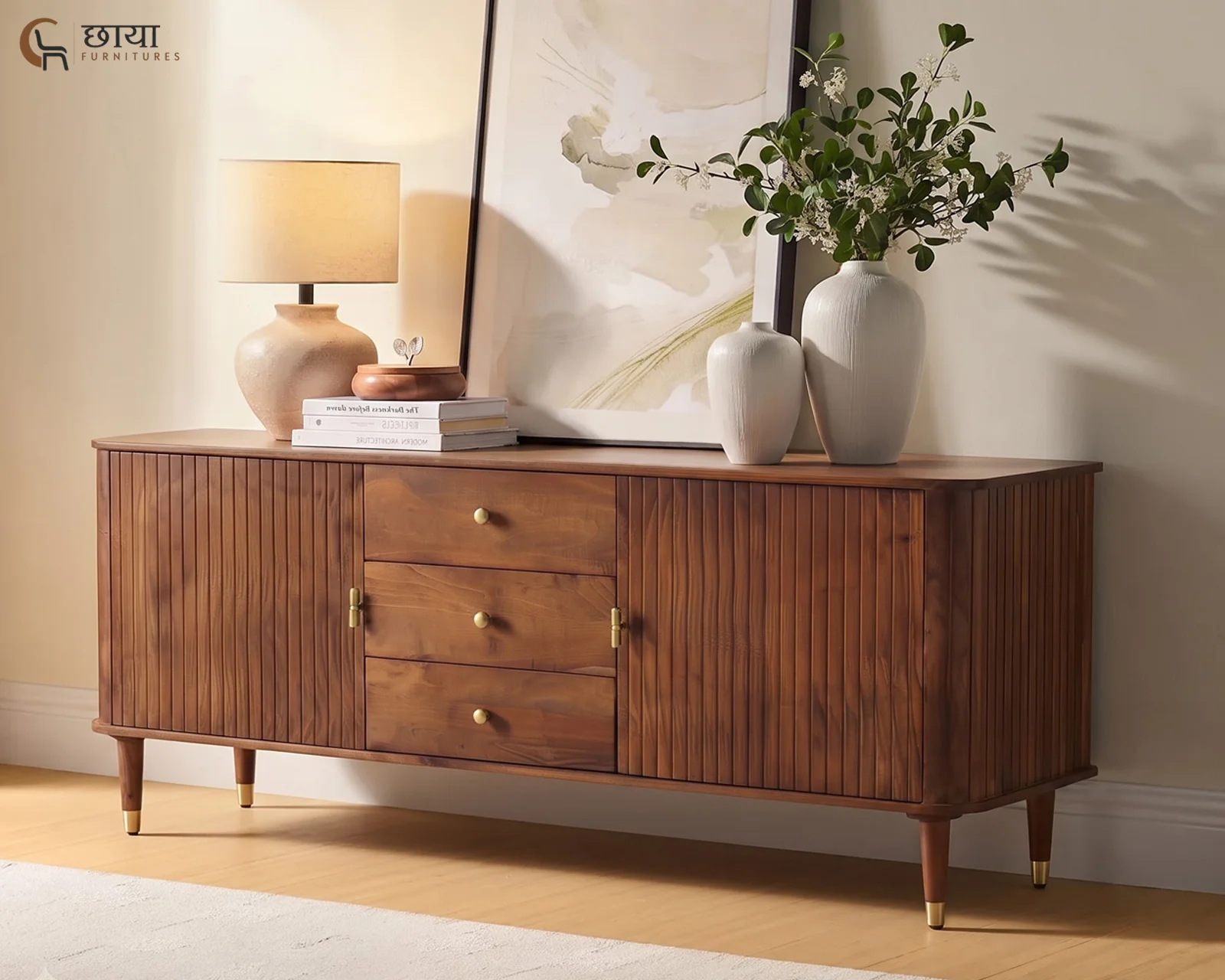 Maple Mango Wood Sideboard (Teak Finish) — 16