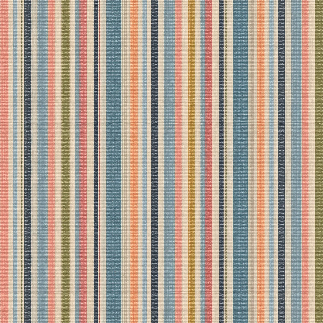 Rosie Fabric Lounge Chair (Muted Stripe) — Muted Multicolour Striped Linen Texture
